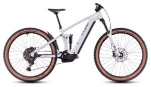 VTT Électrique Tout-Suspendu Cube Stereo Hybrid One44 Pro 800 Shimano Cues 11V 800 Wh 29'' Blanc Cotton Gris 2025