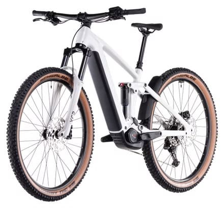 VTT Électrique Tout-Suspendu Cube Stereo Hybrid One44 Pro 800 Shimano Cues 11V 800 Wh 29'' Blanc Cotton Gris 2025 – Image 3