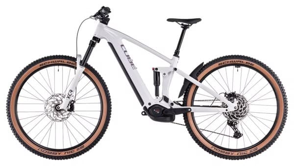 VTT Électrique Tout-Suspendu Cube Stereo Hybrid One44 Pro 800 Shimano Cues 11V 800 Wh 29'' Blanc Cotton Gris 2025 – Image 4