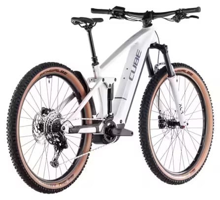 VTT Électrique Tout-Suspendu Cube Stereo Hybrid One44 Pro 800 Shimano Cues 11V 800 Wh 29'' Blanc Cotton Gris 2025 – Image 6