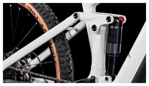VTT Électrique Tout-Suspendu Cube Stereo Hybrid One44 Pro 800 Shimano Cues 11V 800 Wh 29'' Blanc Cotton Gris 2025 – Image 9