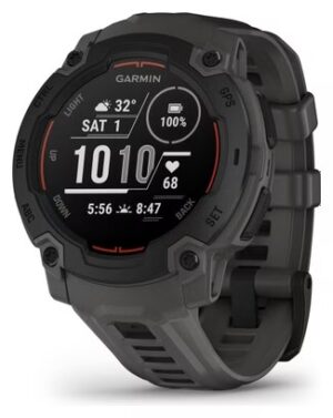 Montre GPS Garmin Instinct E - 45 mm Noir avec Bracelet en Silicone Gris Charcoal