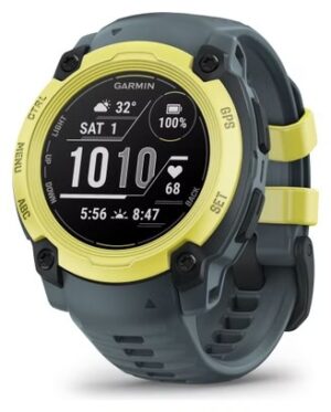 Montre GPS Garmin Instinct E - 40 mm Vert Electric Lime avec Bracelet en Silicone Bleu Twilight