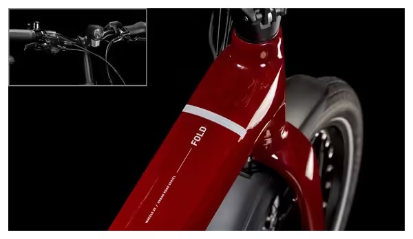 Vélo Pliant Électrique Cube Fold Hybrid 500 Shimano Tiagra 10V 500 Wh 20'' Rouge Merlot 2025 – Image 7