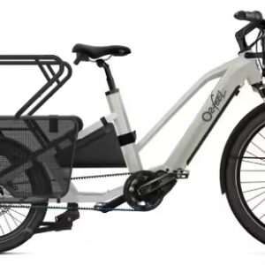 Vélo Cargo Longtail Électrique O2Feel Equo Cargo 7.3 Shimano Nexus 5V Courroie 835 Wh 20/26'' Beige Pack Family