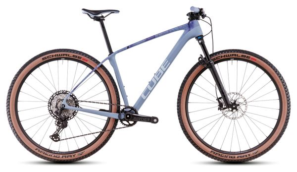 VTT Semi-Rigide Cube Reaction C:62 Race Shimano Deore XT 12V 29'' Bleu Pigeon Art 2025