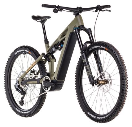 VTT Électrique Tout-Suspendu Cube Stereo Hybrid One77 HPC TM 800 Sram GX Eagle AXS 12V 800 Wh 29''/27.5'' Vert Dusty Olive 2025 – Image 2
