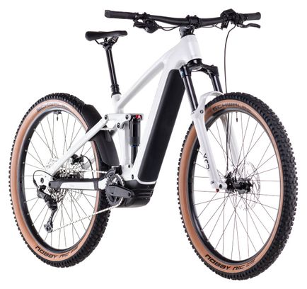 VTT Électrique Tout-Suspendu Cube Stereo Hybrid One44 Pro 800 Shimano Cues 11V 800 Wh 29'' Blanc Cotton Gris 2025 – Image 2