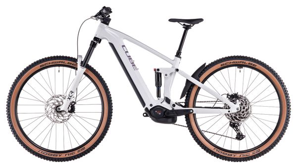 VTT Électrique Tout-Suspendu Cube Stereo Hybrid One44 Pro 800 Shimano Cues 11V 800 Wh 29'' Blanc Cotton Gris 2025 – Image 4