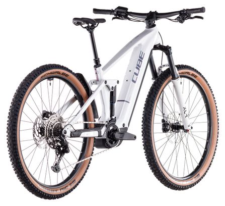VTT Électrique Tout-Suspendu Cube Stereo Hybrid One44 Pro 800 Shimano Cues 11V 800 Wh 29'' Blanc Cotton Gris 2025 – Image 6