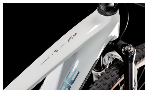 VTT Électrique Tout-Suspendu Cube Stereo Hybrid One44 Pro 800 Shimano Cues 11V 800 Wh 29'' Blanc Cotton Gris 2025 – Image 7