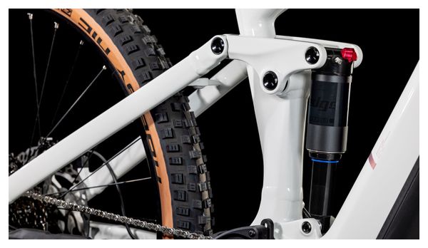 VTT Électrique Tout-Suspendu Cube Stereo Hybrid One44 Pro 800 Shimano Cues 11V 800 Wh 29'' Blanc Cotton Gris 2025 – Image 9