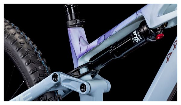 VTT Électrique Tout-Suspendu Cube Stereo Hybrid One44 HPC Race 800 Shimano Deore XT 12V 800 Wh 29'' Bleu Pigeon Art 2025 – Image 9