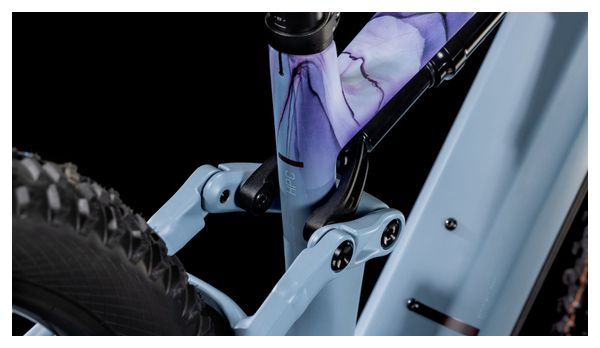 VTT Électrique Tout-Suspendu Cube Stereo Hybrid One44 HPC Race 800 Shimano Deore XT 12V 800 Wh 29'' Bleu Pigeon Art 2025 – Image 10