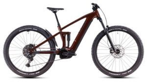VTT Électrique Tout-Suspendu Cube Stereo Hybrid One44 Pro 800 Shimano Cues 11V 800 Wh 29'' Rouge Orange Bourbon 2025