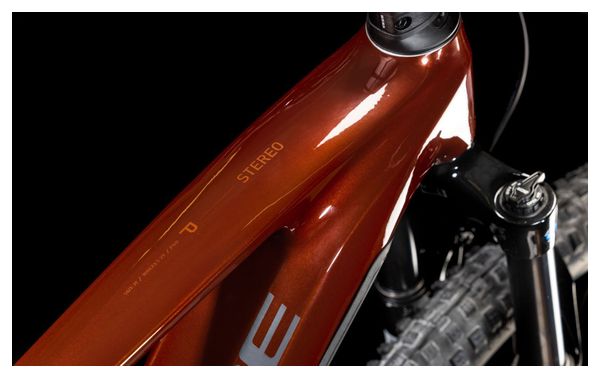 VTT Électrique Tout-Suspendu Cube Stereo Hybrid One44 Pro 800 Shimano Cues 11V 800 Wh 29'' Rouge Orange Bourbon 2025 – Image 7