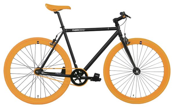 Vélo Fixie FabricBike Original 28 Pignon fixe Hi-Ten Acier Noir mat et orange