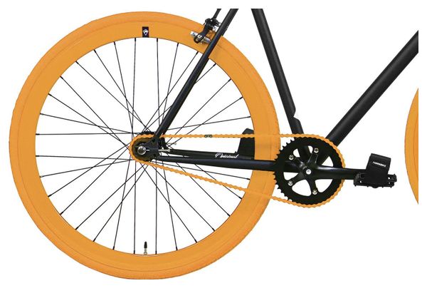 Vélo Fixie FabricBike Original 28 Pignon fixe Hi-Ten Acier Noir mat et orange – Image 3