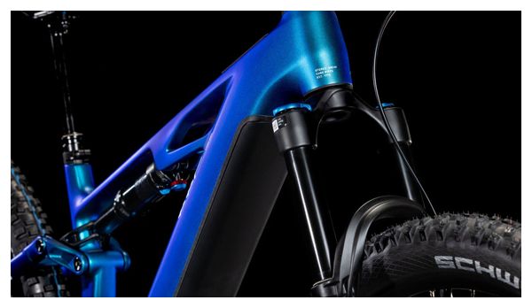 VTT Électrique Tout-Suspendu Cube Stereo Hybrid One44 HPC SLX 800 Shimano Deore XT 12V 800 Wh 27.5'' Bleu Nebula 2025 – Image 8