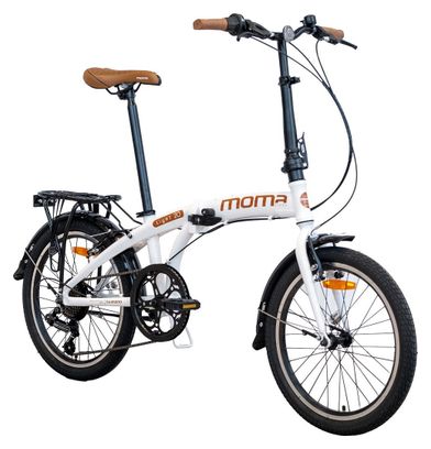 Vélo de Ville Pliant LIGHT 20 Aluminium SHIMANO 7v Selle Comfort - Blanc