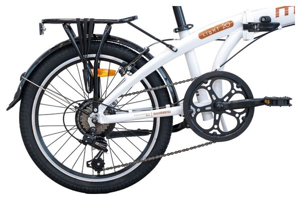 Vélo de Ville Pliant LIGHT 20 Aluminium SHIMANO 7v Selle Comfort - Blanc – Image 4