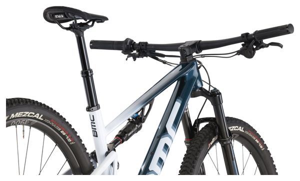 VTT Tout-Suspendu BMC Fourstroke Three Shimano SLX 12V 29'' Bleu Dark Petrol Blanc Sand 2024 – Image 5