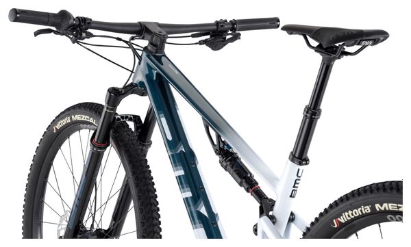 VTT Tout-Suspendu BMC Fourstroke Three Shimano SLX 12V 29'' Bleu Dark Petrol Blanc Sand 2024 – Image 8