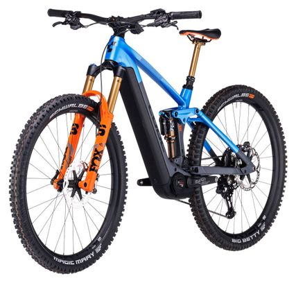 VTT Électrique Tout-Suspendu Cube Stereo Hybrid 140 HPC Actionteam 750 Shimano XT 12V 750 Wh 27.5'' Bleu Gris Actionteam – Image 3