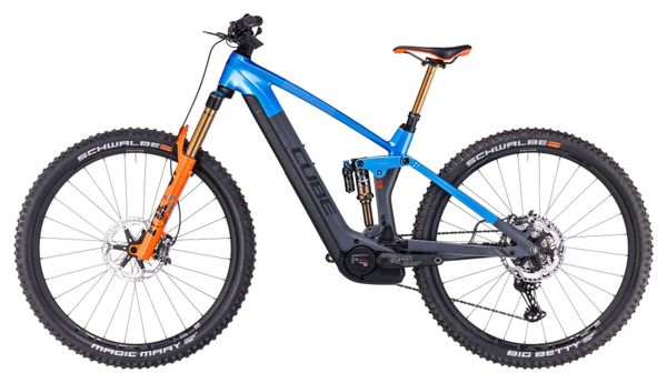 VTT Électrique Tout-Suspendu Cube Stereo Hybrid 140 HPC Actionteam 750 Shimano XT 12V 750 Wh 27.5'' Bleu Gris Actionteam – Image 4