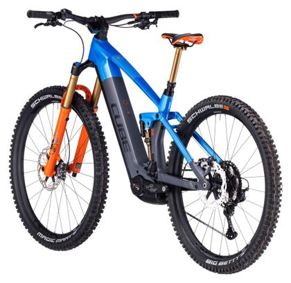 VTT Électrique Tout-Suspendu Cube Stereo Hybrid 140 HPC Actionteam 750 Shimano XT 12V 750 Wh 27.5'' Bleu Gris Actionteam – Image 5
