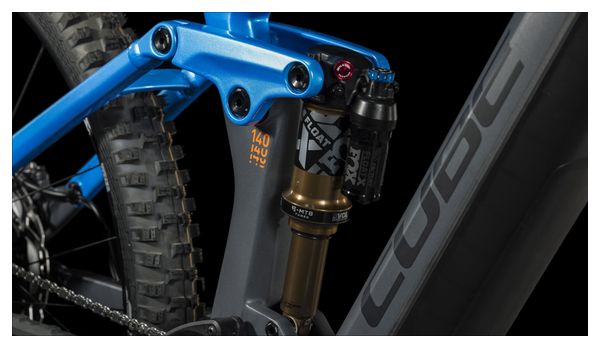 VTT Électrique Tout-Suspendu Cube Stereo Hybrid 140 HPC Actionteam 750 Shimano XT 12V 750 Wh 27.5'' Bleu Gris Actionteam – Image 9