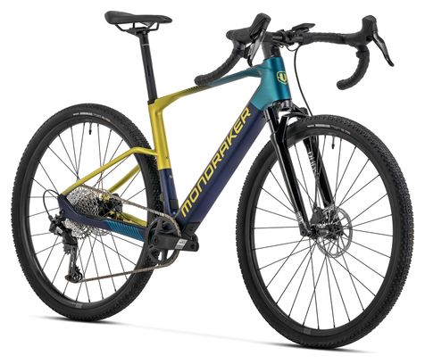 Vélo de Gravel Electrique Mondraker Dusty R Sram Apex 12V 350Wh 700mm Bleu/Jaune 2025 – Image 2
