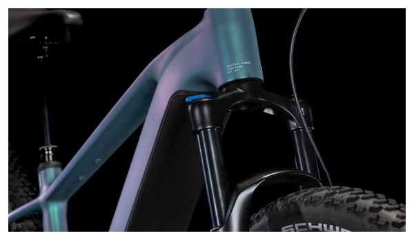 VTT Électrique Semi-Rigide Cube Reaction Hybrid Pro 600 Shimano Deore/Deore XT 12V 600 Wh 29'' Bleu Vert Smaragd 2025 – Image 8