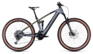 VTT Électrique Tout-Suspendu Cube Stereo Hybrid 120 TM 750 Sram GX Eagle 12V 750 Wh 29'' Gris Flash Vert Olive