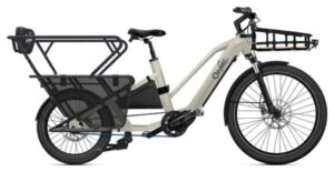Vélo Cargo Longtail Électrique O2Feel Equo Cargo 7.3 Shimano Nexus 5V Courroie 835 Wh 20/26'' Beige Pack Family