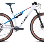 VTT Tout-Suspendu Cube AMS Zero99 C:68X SLX 29 Sram GX Eagle AXS 12V 29'' Blanc Bleu Teamline