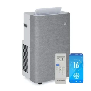 Klarstein AireLux Climatiseur mobile Smart 14000 BTU 390 m³/h Ventilateur déshumidificateur Contrôle par app jusqu'à 30 m² Gris